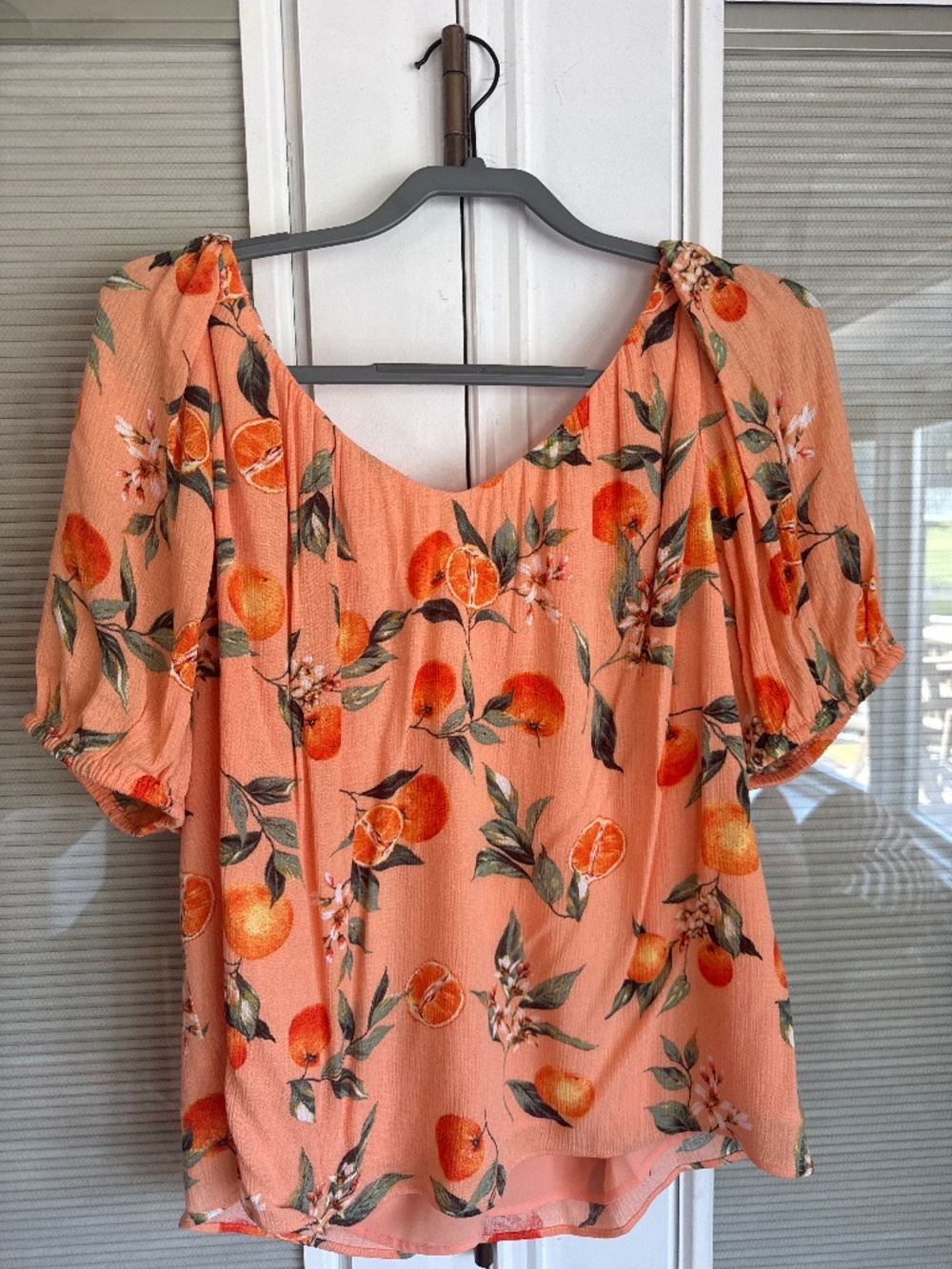 LOFT citrus orange print matching top and maxi skirt